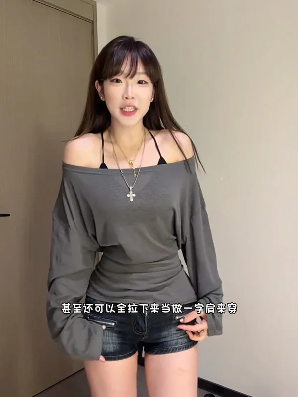 تي شيرت نسائي بأكمام طويلة Harajuku مريح على الطراز القوطي Y2K قطن دانتيل كبير الحجم جمالي غير رسمي عتيق فضفاض مناسب للخريف تي شيرت