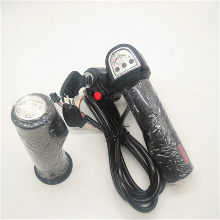 Wuxing 111DX 36V 48V E bike throttle electric bike gas handle with battery indicator and ignition switch electric scooter parts