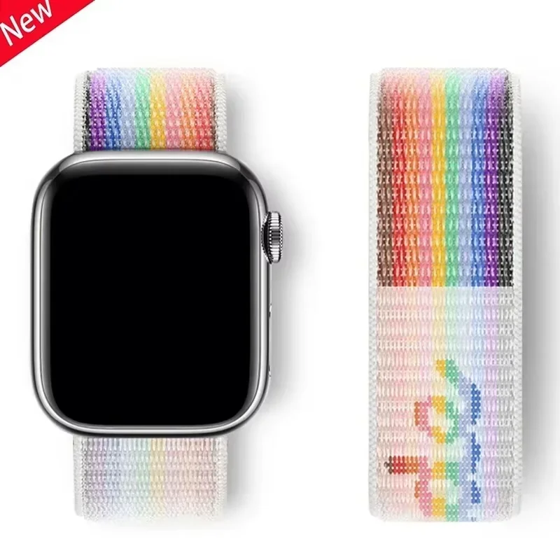 Nylon Loop Strap for Apple Watch Band 49mm 45mm 44mm 42mm 46 40mm 38 mm Bracelet IWatch 10 9 8 7 6 5 SE 4 Ultra 2 3 Correa bands