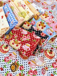 Pure Cotton Dessert Cake Fabric Pastry Arrangement Background for Sewing Children's Clothing Pajamas Dress by Half Meter
