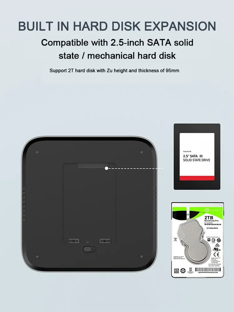 Mac Mini Docking Station Usb- C built-in 2.5inch Hard Drive Enclosure, Mac mini Hub suitable for Apple Mac mini M1/M2 Pro.