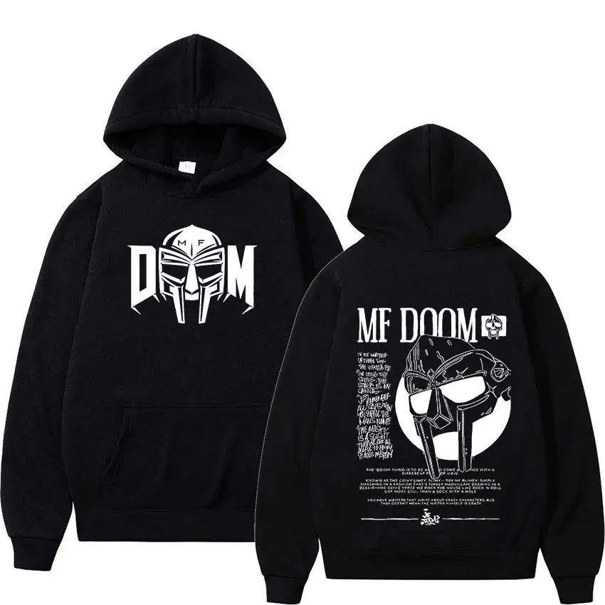 Rapper Mf Doom Music Album Hoodie Madvillain Metal Vintage Pullover Sweatshirt Men\'s Hip Hop Gothic Oversized Hoodies Streetwear