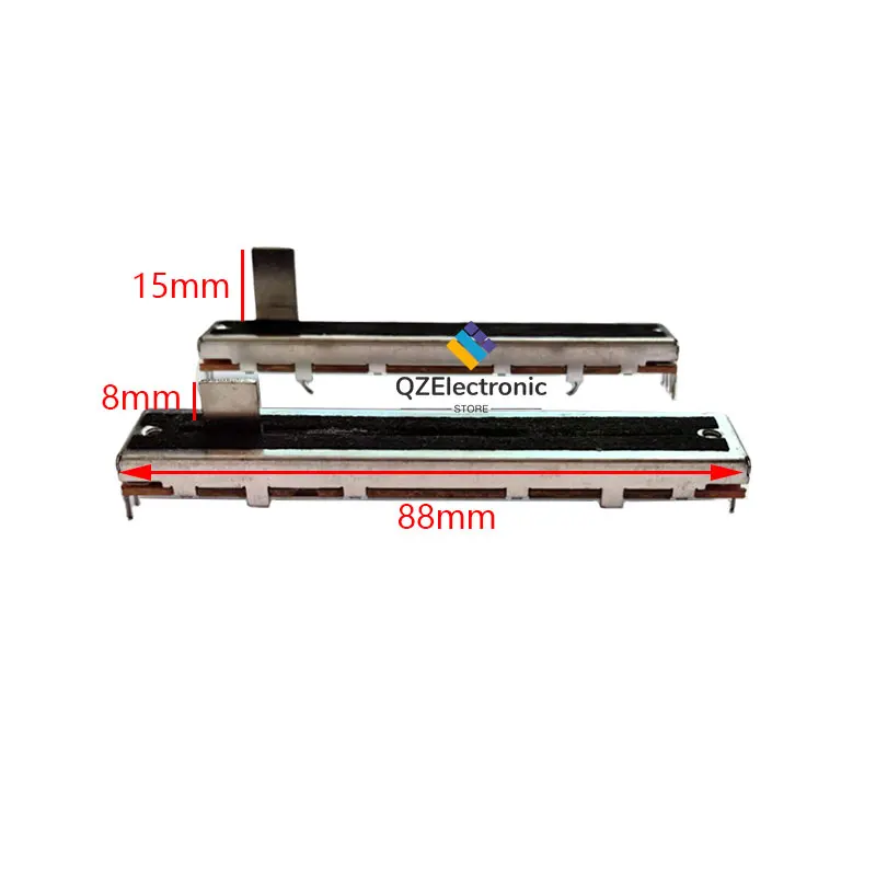 2PCS SC609G Mixer Fader B10K A10K Dual Channel 88MM Slide Potentiometer B10KX2 Length 8.8cm Travel 60mm 6-Pin Handle 8mm 15mm