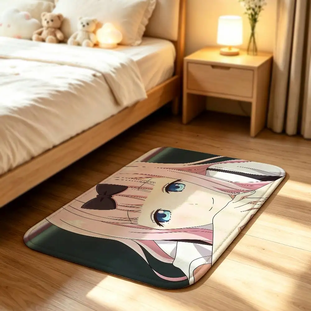C-Chika F-Fujiwara K-Kaguya-sama Indoor Short Plush Door Mat Anti-Slip Backing Soft Foot Mat for Entryway Bedroom
