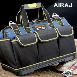 AIRAJ 14inch Multifunctional Tool Bag Large Capacity Oxford Canvas Bag Wear-Resistant Tool Repair Storage Electrician Bag