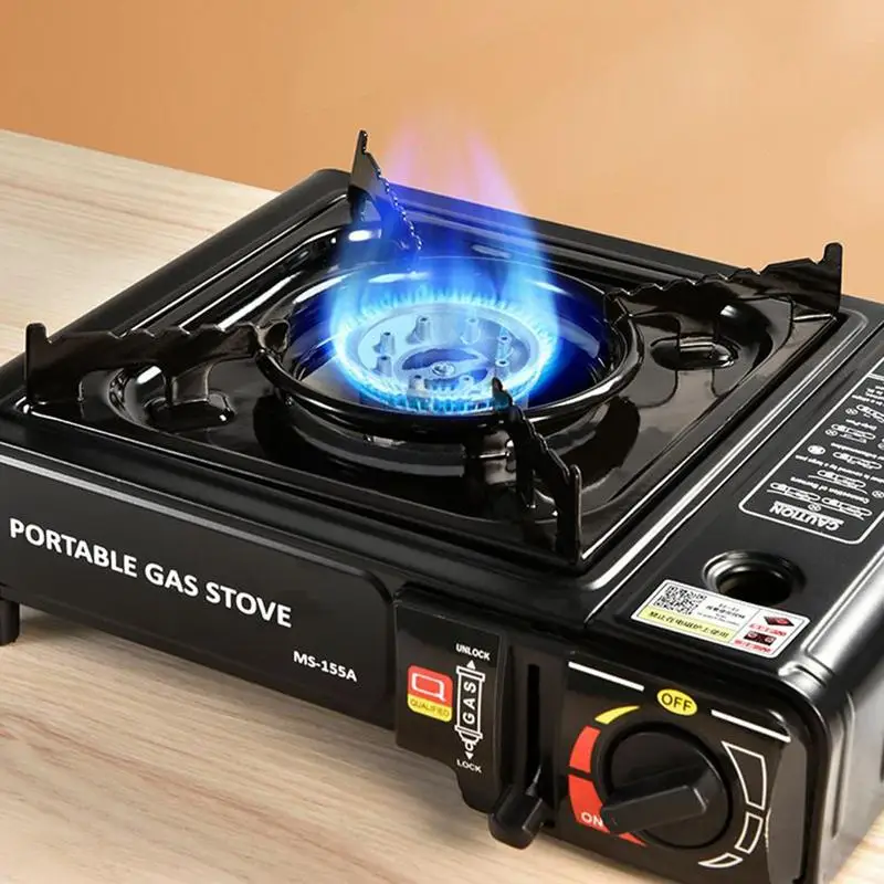

Portable Camping Stove Small Outdoor Stove Camping Accessories Easy Heat Control Piezo Ignition Cooker Cooking Tools for BBQ