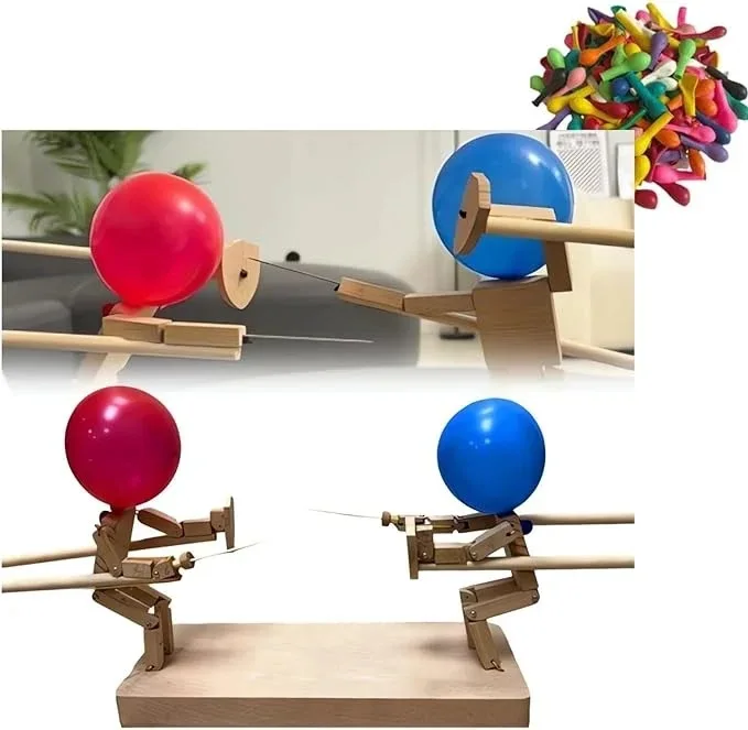 New Balloon Bamboo Man Battle Thickened Version Bamboo Man Fencing Puppets Battle Game for 2 Players Whack A Balloon Party Home