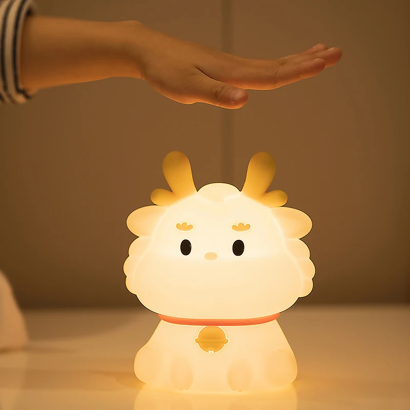 Creative Little Dragon Night Light Cartoon Silicone Light USB Rechargeable Colorful LED Lamp Home Decor Birthday/Festival Gift