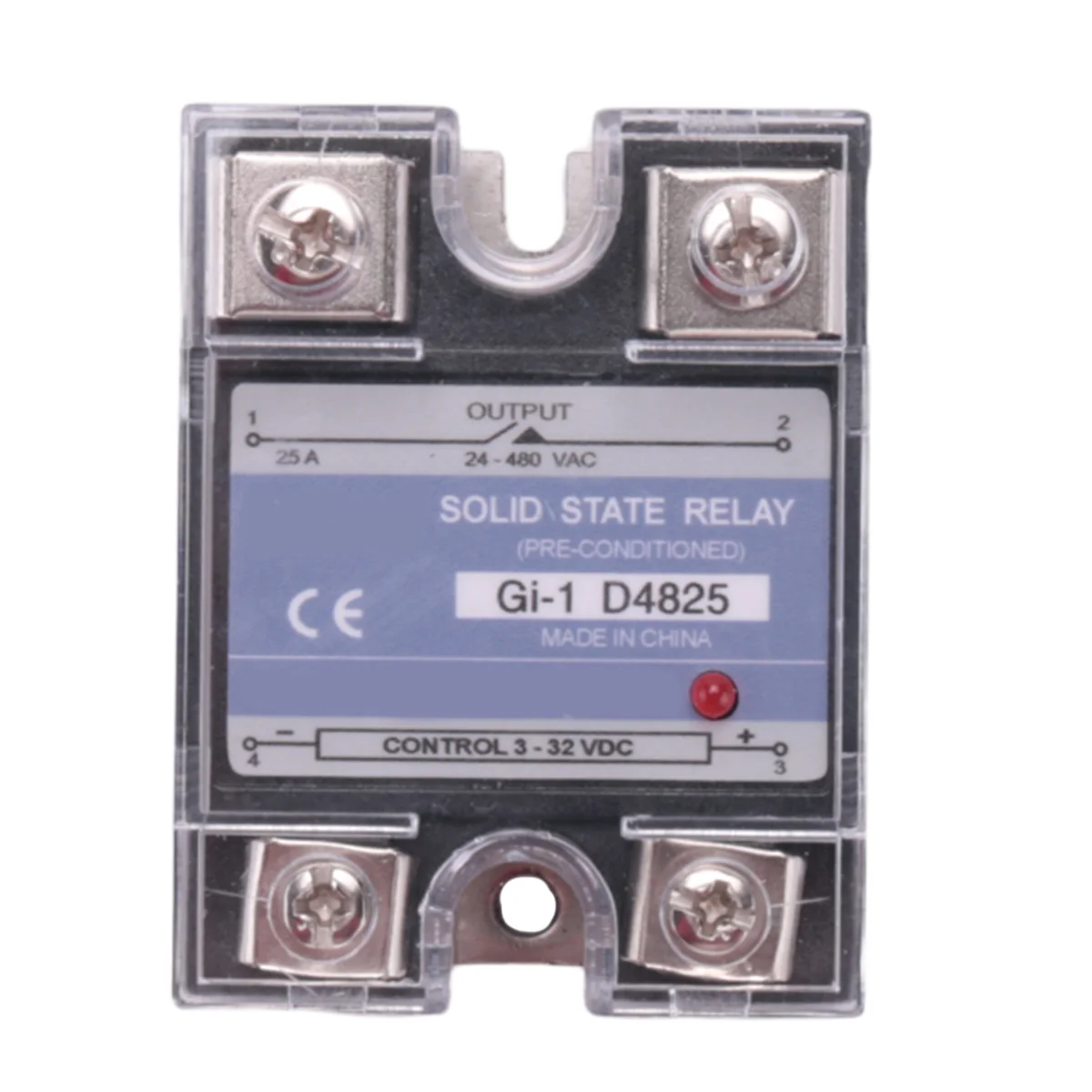 SSR 25A 3-32V DC To 24-480V AC Single Phase Solid State Relay DC Control AC -1 D4825 Load Voltage