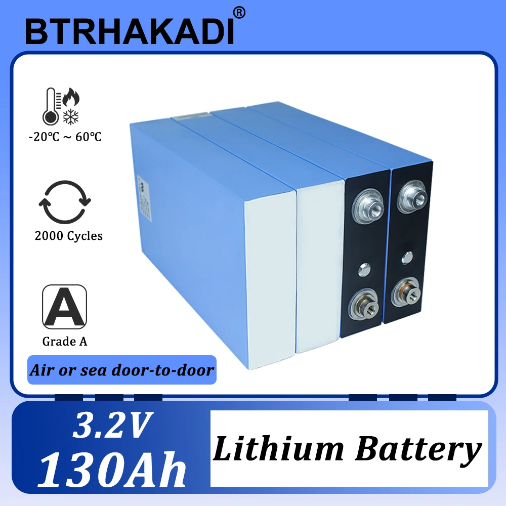 4 3.2v 130ah lishen baterias prismáticas recargables de grado A originales 4-16 Uds para barco de energía Solar RV EV fuente de alimentación DIY