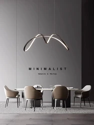 Lámpara de araña LED de forma especial, miniimalismo moderno, luces colgantes de cobre para comedor, iluminación de dormitorio, accesorios de lámparas colgantes