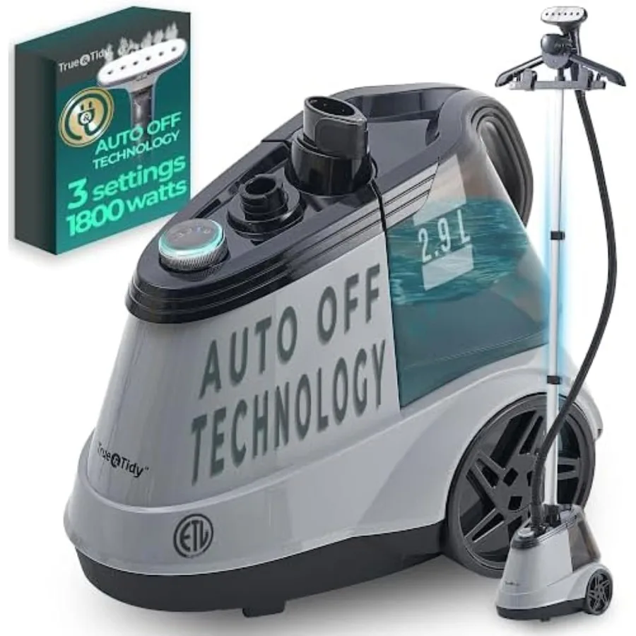 

Heavy Duty 1800W Commercial Garment Steamer with 90+ Minutes Continuous Steam 2.9L Large Capacity Water Tank Built-in Wheels fo