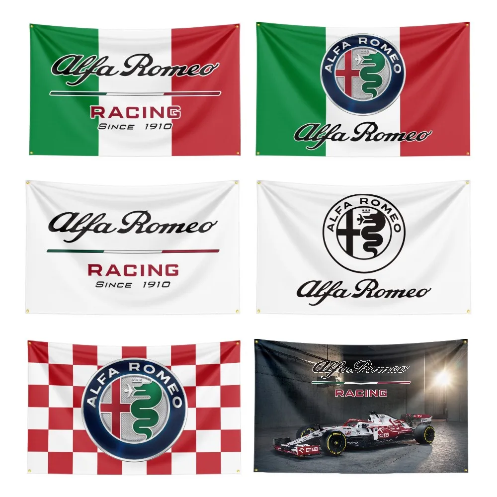 

Italy Alfa Romeo Racing Flag Polyester Digital Printing F1 Car Club Team Banner