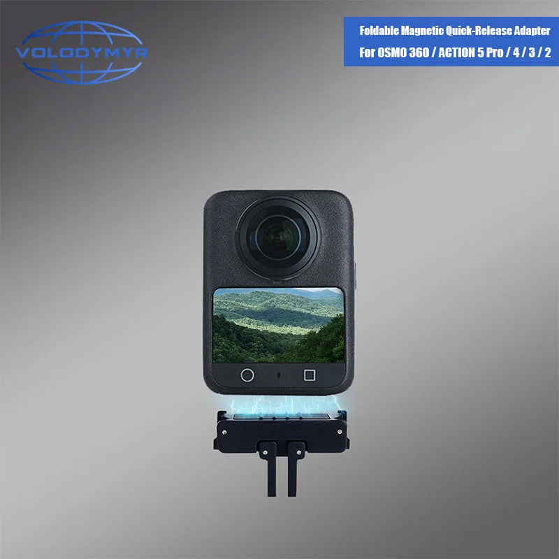 

VOLODYMYR for DJI Action 5 Pro Magnetic Adapter Foldable Quick-release Plate 1/4 Thread Universal Port for DJI OSMO Nano/360