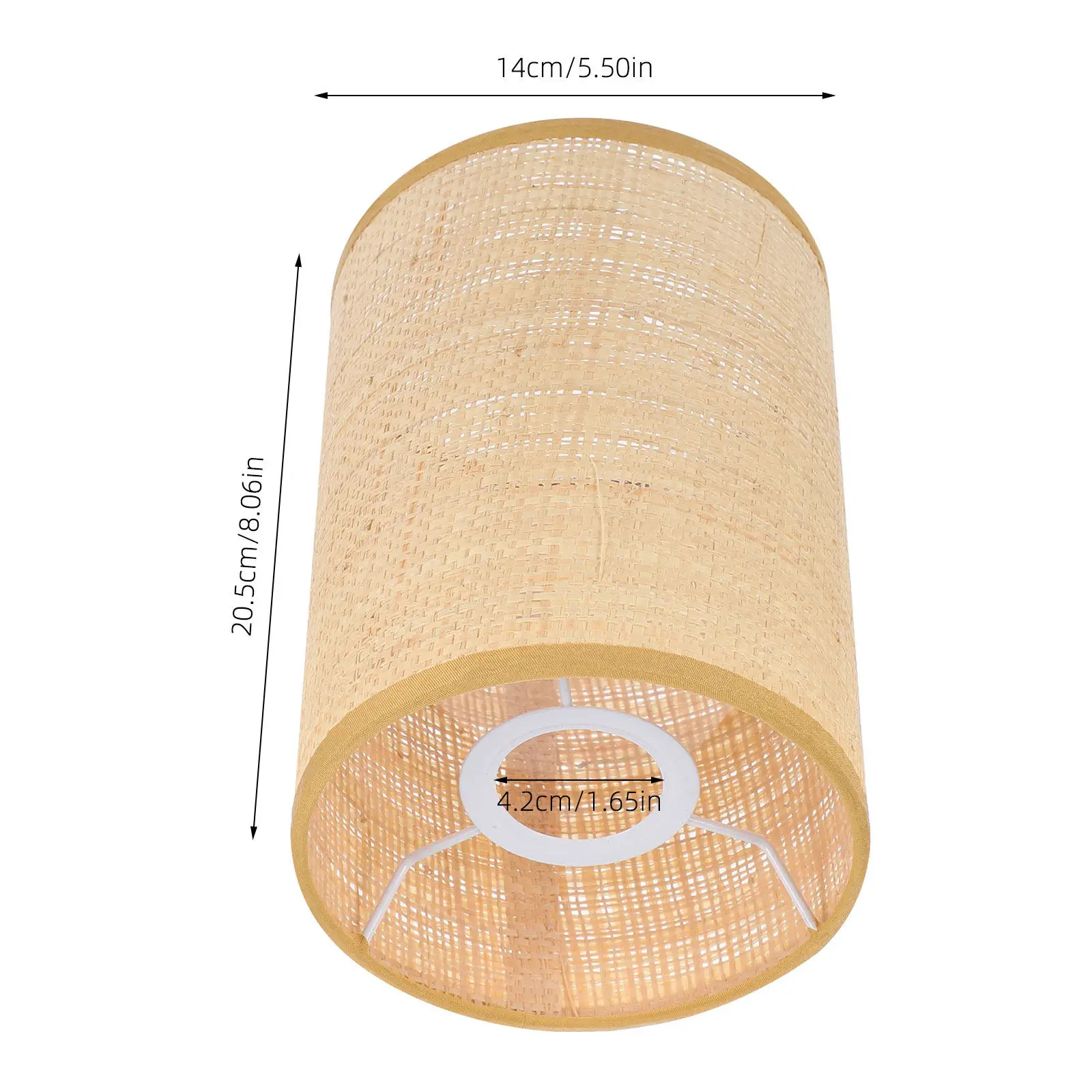 Rattan Lampshade Woven Rustic Table Lamp Floor Light Cover Drum Shade Modern Lamp Shade for Living Room Bedroom