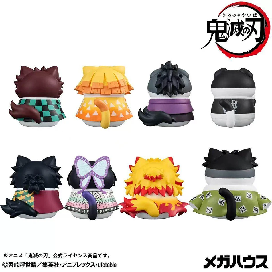 Demon Slayer Lucky Cat Anime Figure Blind Box Rengoku Tanjiro Inosuke Kawaii Cute Model Toy Desktop Car Ornaments Birthday Gift view 5
