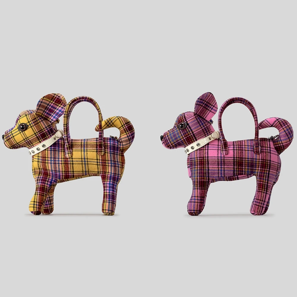 

Милая сумка через плечо в форме животного Лолиты с цветными блоками, сумка через плечо для девочек-студентов, глупая милая кукла в форме чихуахуа, сумка для щенка, сумка на плечо