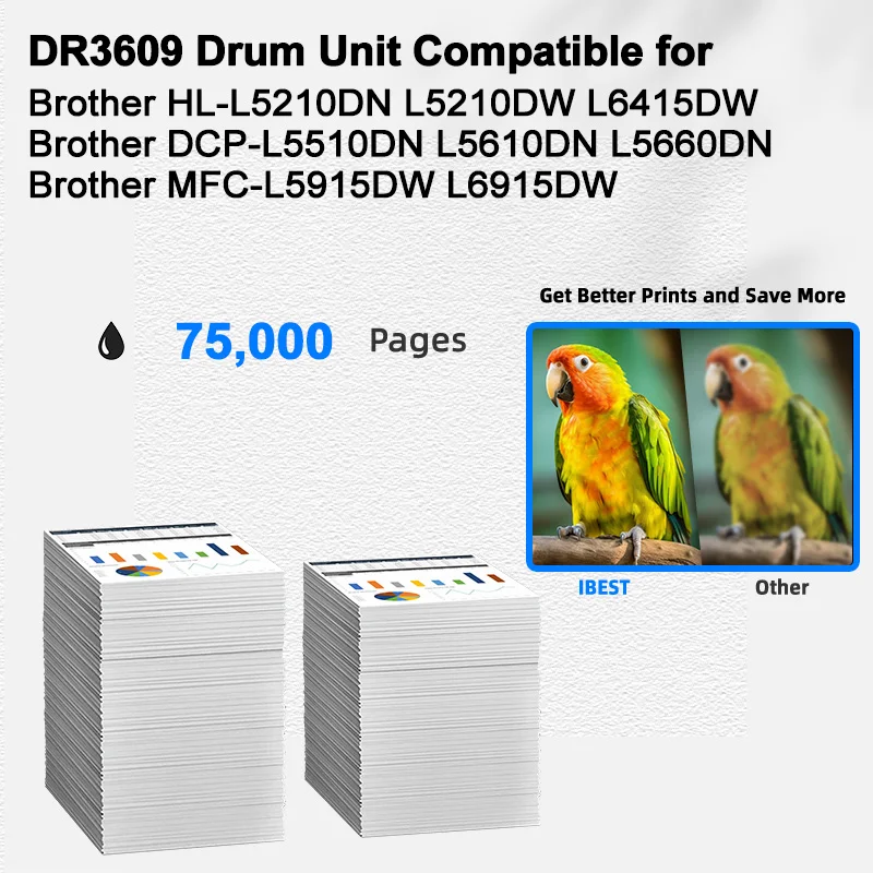 IBEST Compatible Brother DR3609 Drum Unit Compatible for Brother HL-L5210DN L5210DW DCP-L5510DN L5610DN L5660DN Drum Cartridge
