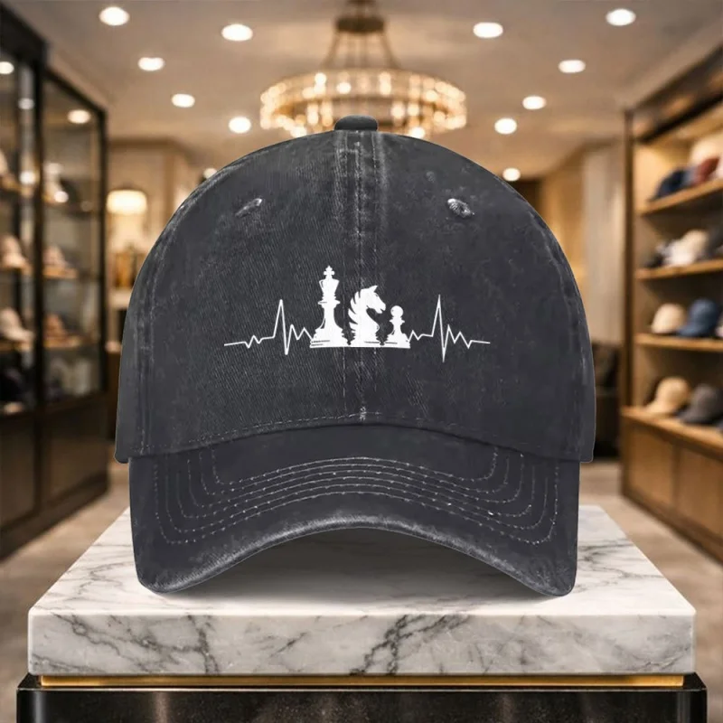 Chess Design Adjustable Casual Baseball Cap for Outdoor Activities and Everyday Wear
