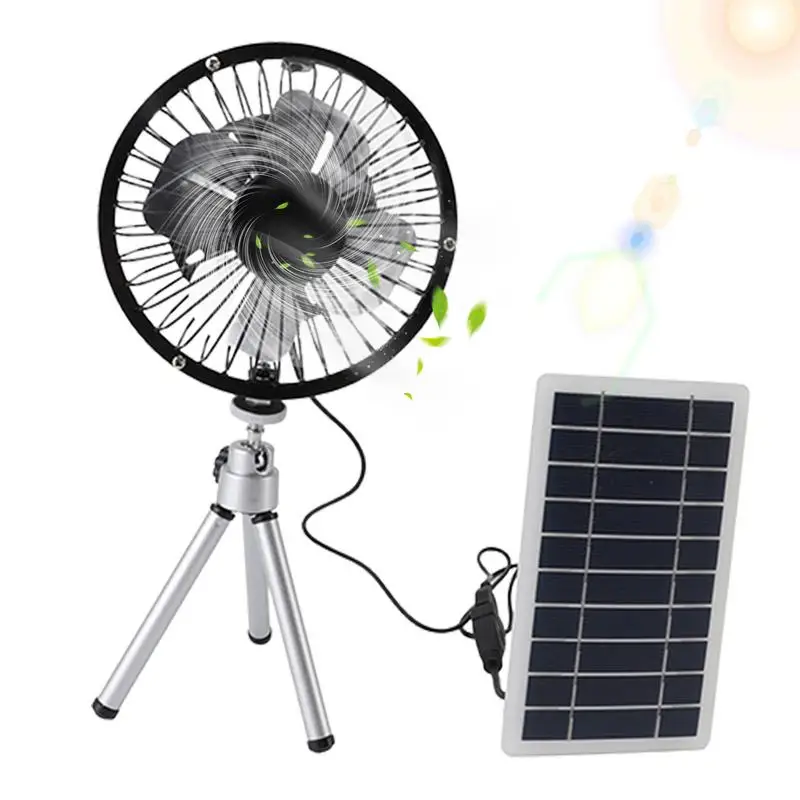 Solar Powered Outdoor Fan Brushless Motor Solar Charg Camping Fan Low Noise Cool Breeze Portable 10W Mini Cooling Fan Air Coolr