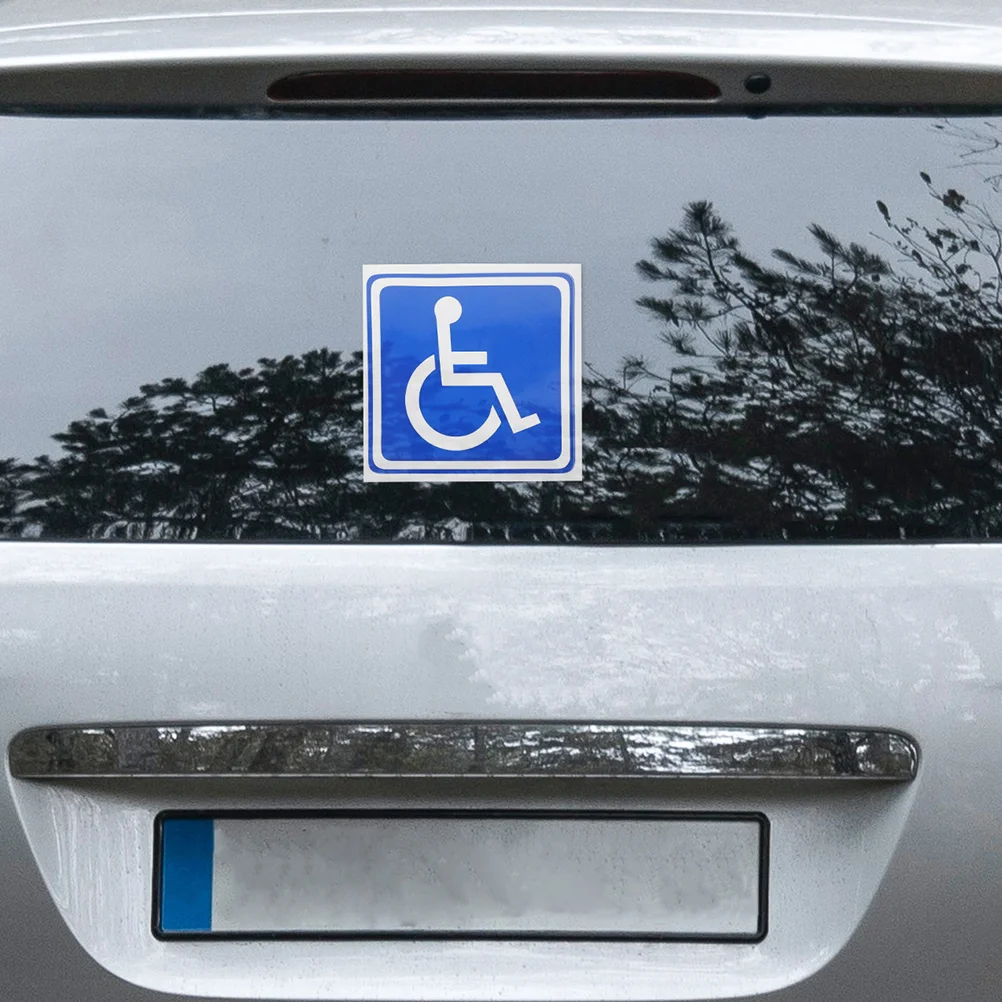 Sinalização para deficientes em cadeira de rodas, etiqueta adesivos, sinalização para janela do carro, estacionamento dentro, 6 folhas