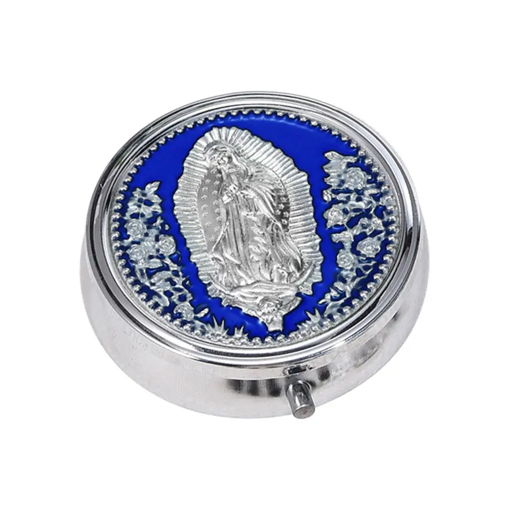 Wowser Our Lady Prayer Rosary Storage Box Metallic Versatile Metal Gift Box Exquisite Religious Jewelry Case Church Events