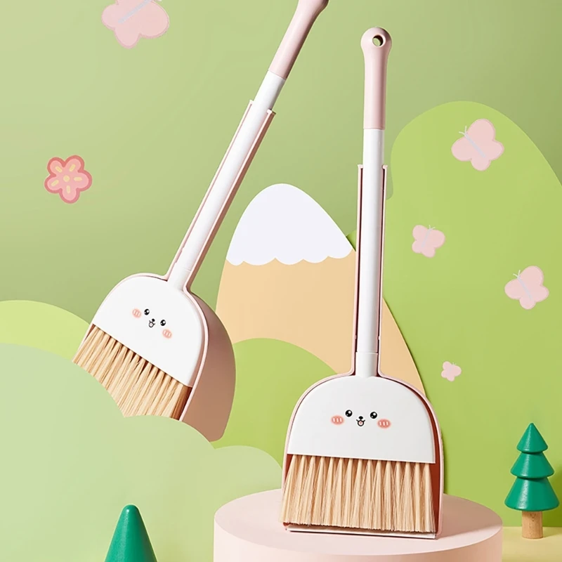 Children Housekeeping Toy Set with Small Brooms and Dustpan Daily Casual Use W3JF