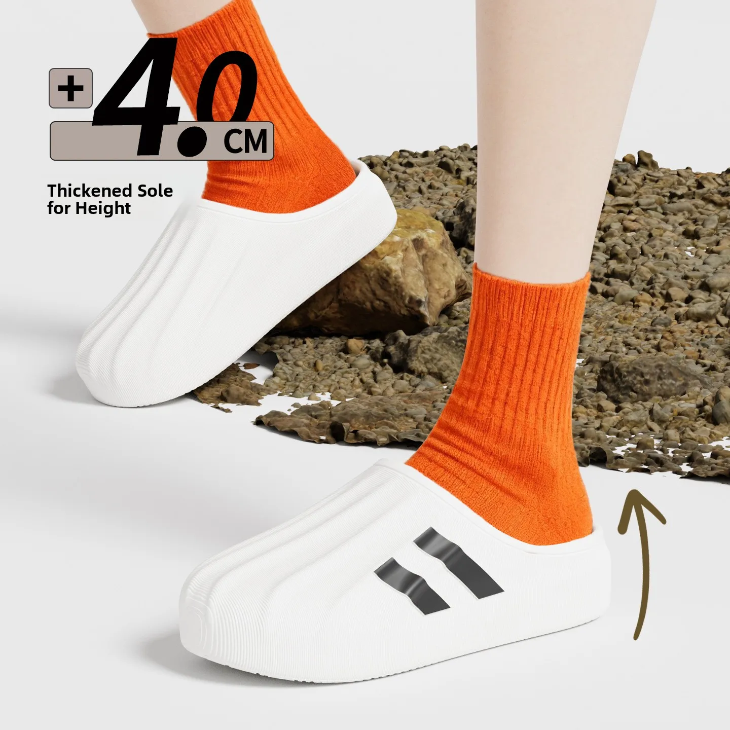 Waterproof Slip-On Home Shoes Men's Outdoor Sports Sandals round Toe Flat Bottom PU Material High Anti-Slip Performance Summe...