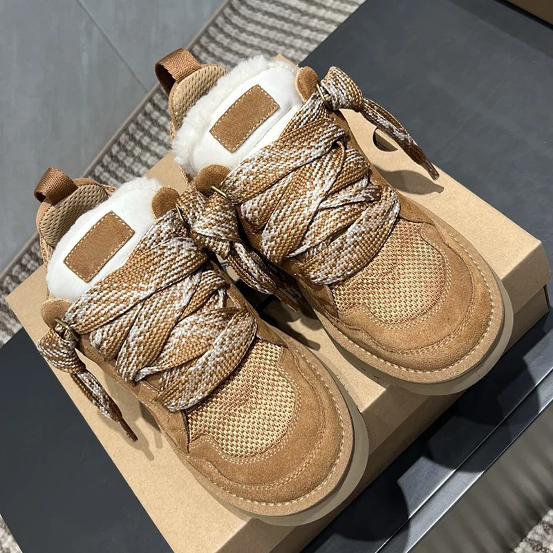 

2025 New Winter Mel Low cut Fashion Versatile Casual Shoes Comfortable and Warm Genuine Leather True Fur Snow Boots for Women