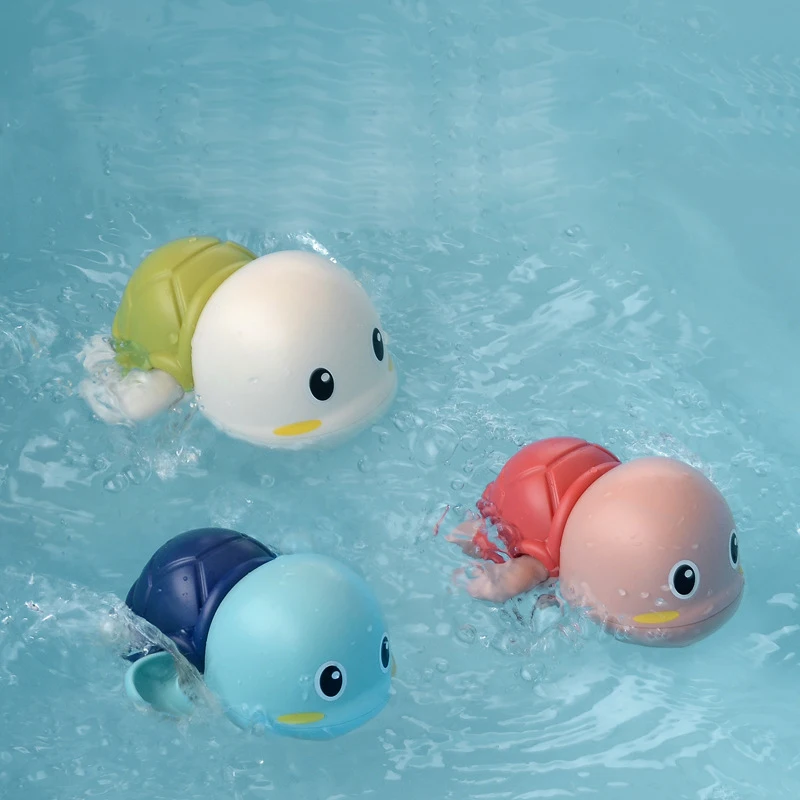 Baby Bath Toys Cute Water Swimming Small Turtle Clockwork Animal Bathroom Play Water Children's Toys