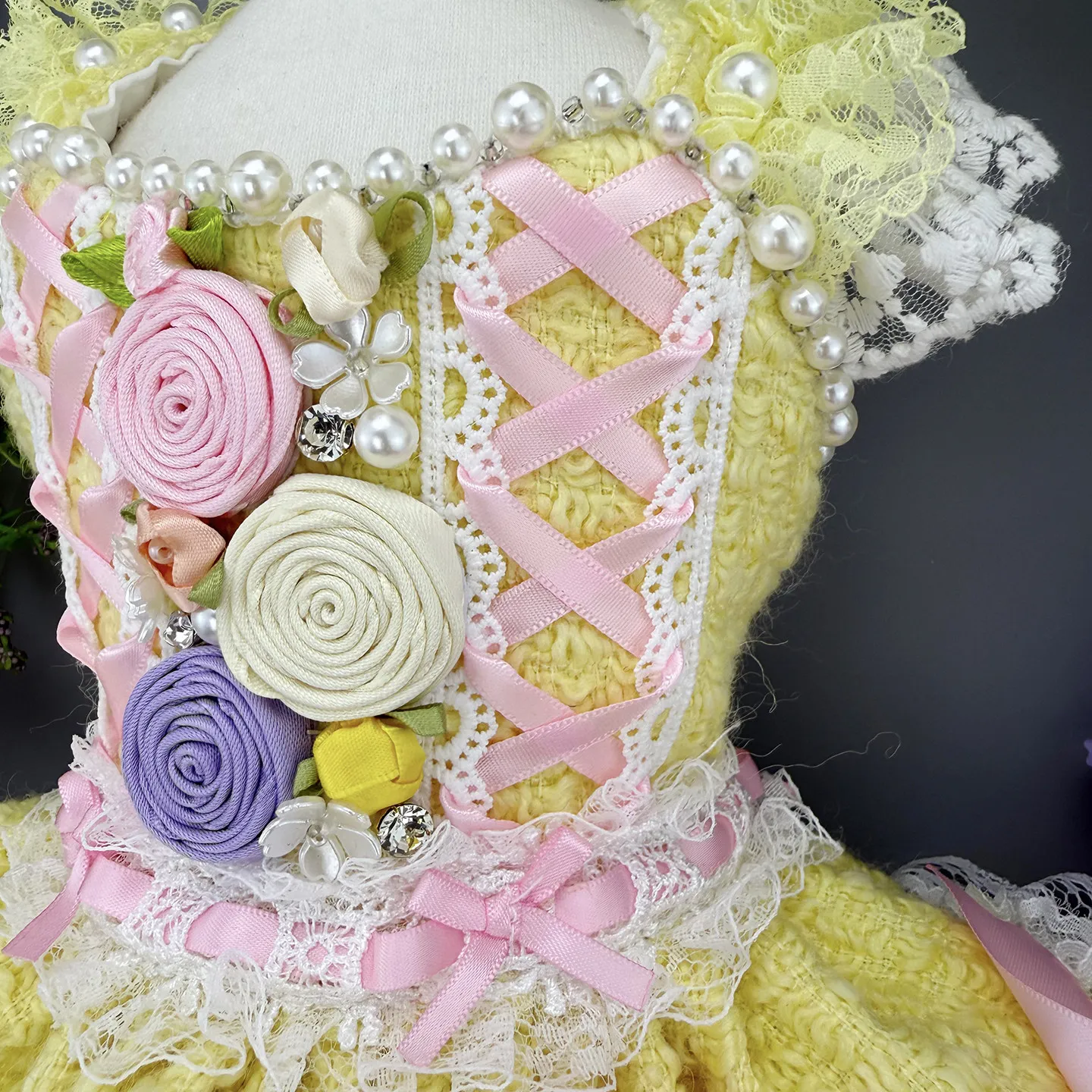 Luxury Lace Tail Princess Dres - Photography Yellow ulasan dan harga
