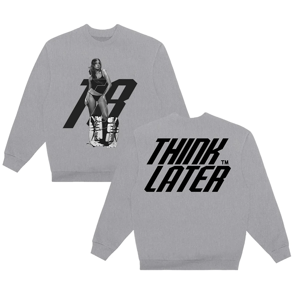 

Толстовка Tate McRae THINK LATER Merch, пуловер с круглым вырезом и длинными рукавами, мужской/женский уличный спортивный костюм