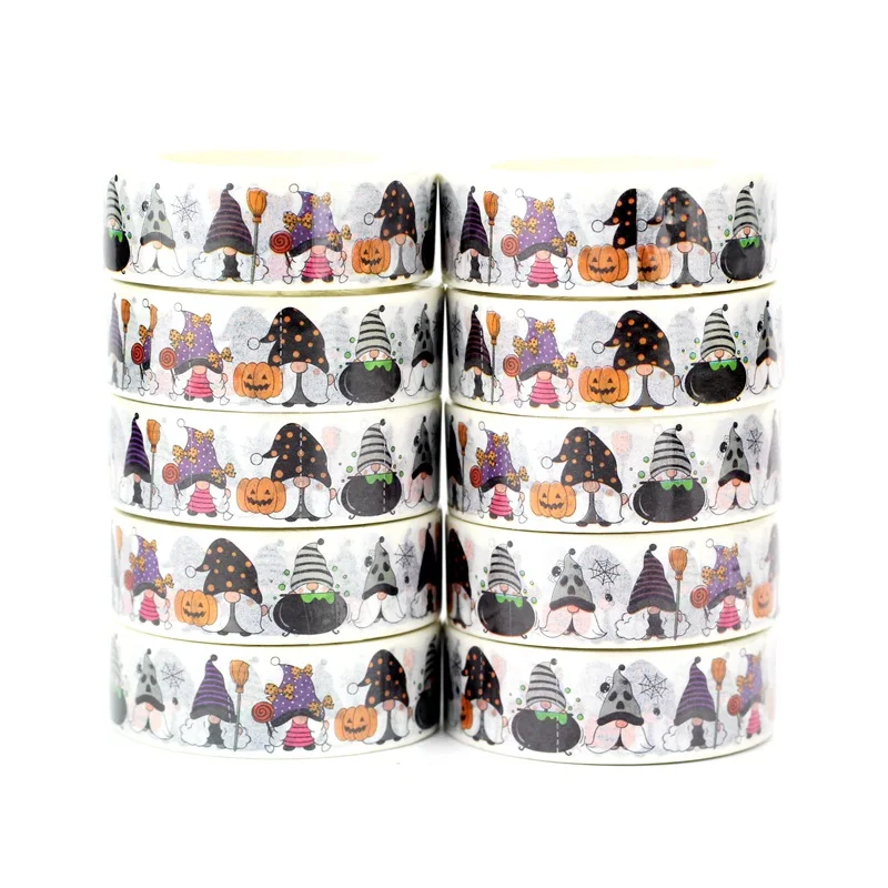 NEW 10pcs/Lot Decorative Cute Funny Gnome for Halloween Day Washi Tapes Journal Adhesive Masking Tape Papeleria