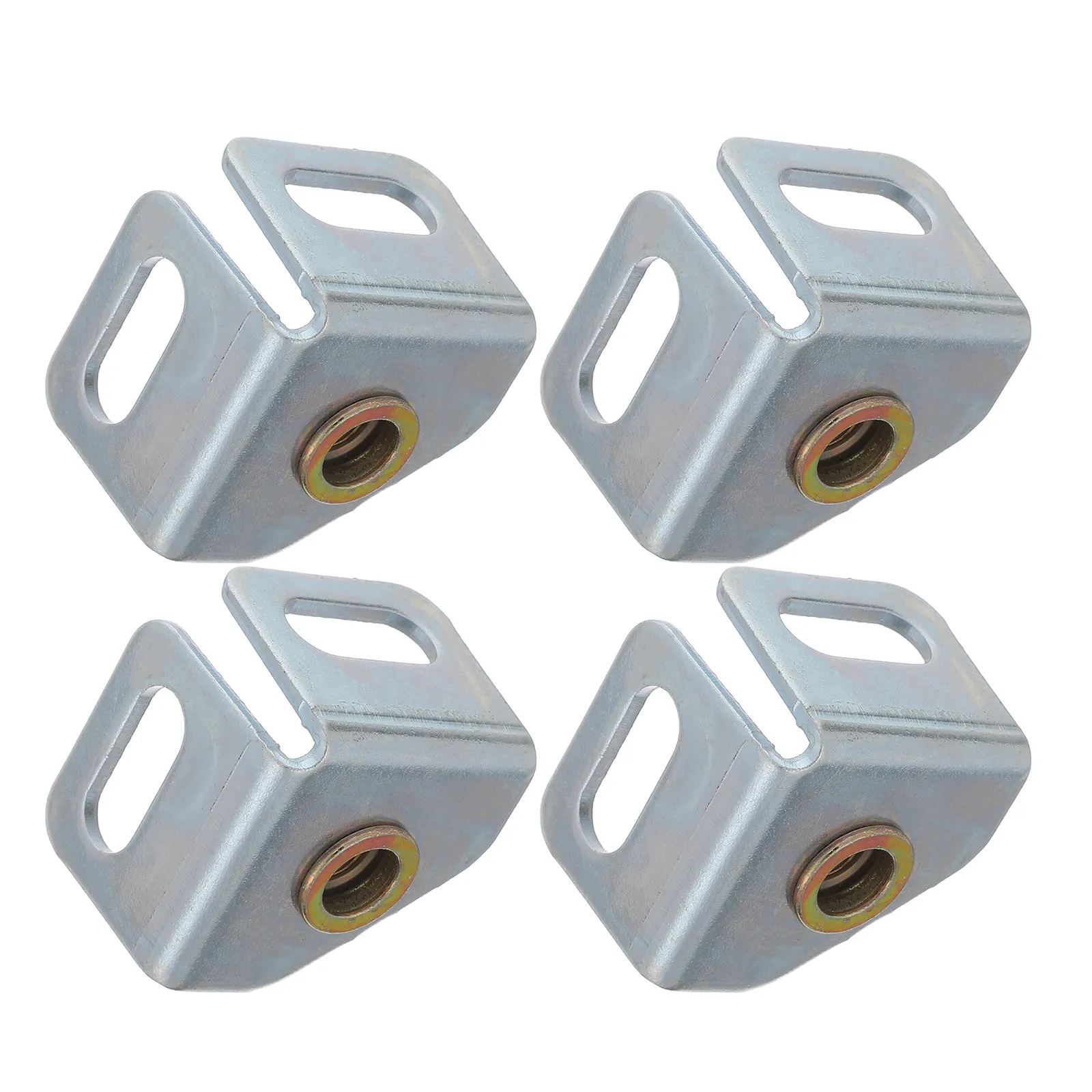 4Pcs Rack Shelf Caster Base Angle Steel M8 Threaded Shelf Caster Adapter Bracket Industrial Workbench Shelving Accessories