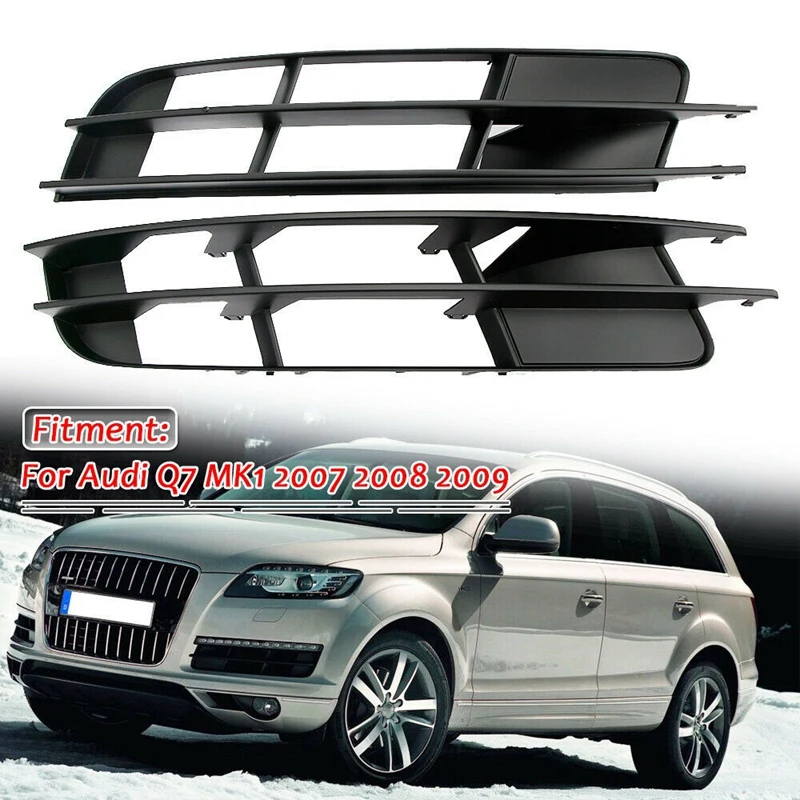 

Left Right Front Bumper Lower Intake Grilles Grill Vent Trim For- Q7 2007-2009 4L0807681 4L0807682