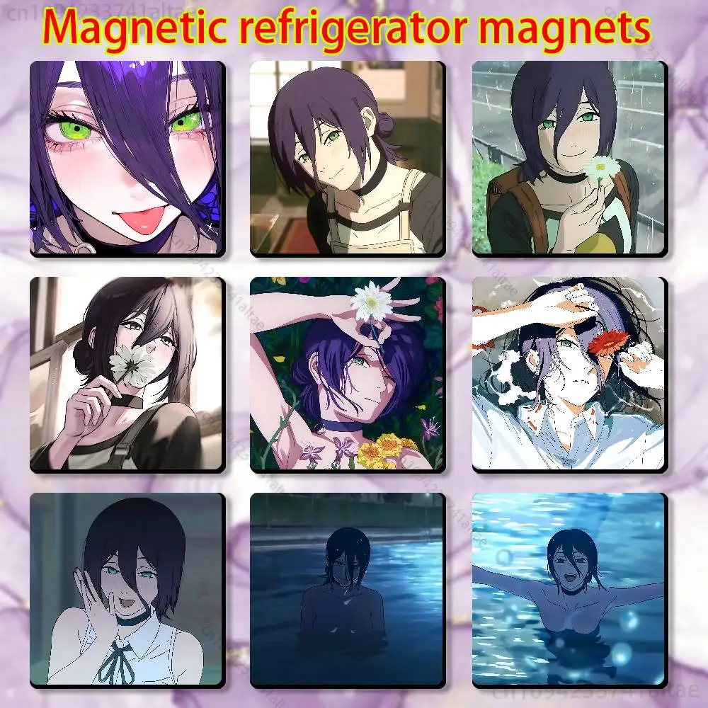 

C-Chainsaw M-Man Reze Arc Fridge Magnet Square Stickers Personalize Home Decor Souvenirs Gift