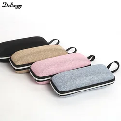 Funda rígida para gafas con cordón y cremallera, Estuche para gafas de lectura, miopes, hombres y mujeres, 1 unidad