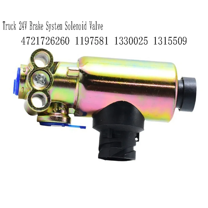 A80X-4721726260 Katup Solenoid Sistem Rem 24V Truk untuk Scania CF65 CF75 CF85 XF95 XF105 1197581 1330025 1315509