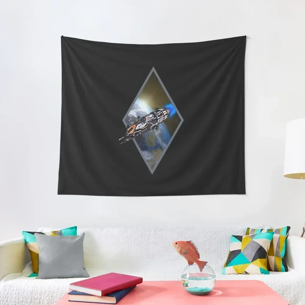 

Rocinante - Flying from Earth - White - Sci-Fi Tapestry Wall Tapestries Home Decorations Decoration Bedroom Tapestry