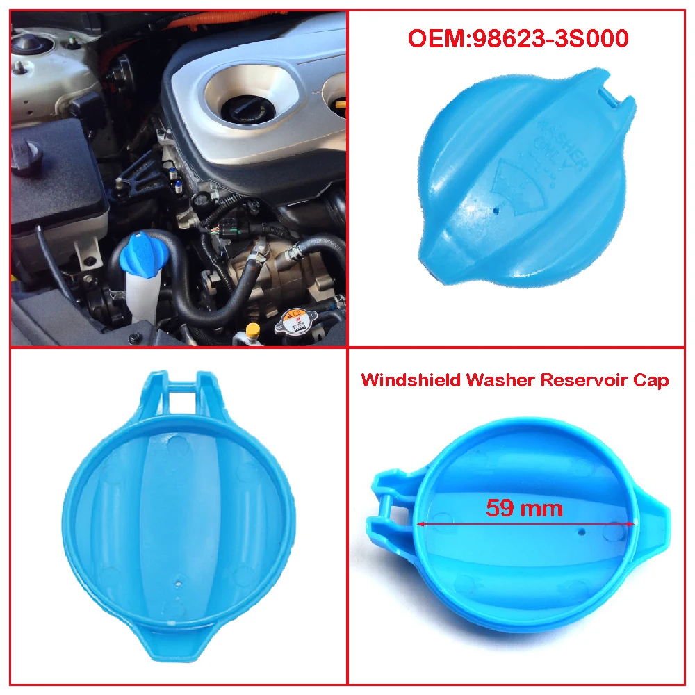 

98623-3S000 Car Accessories Fits for Hyundai Genesis Coupe Azera 2012-2016 Sedan Windshield Wiper Washer Fluid Reservoir Cap