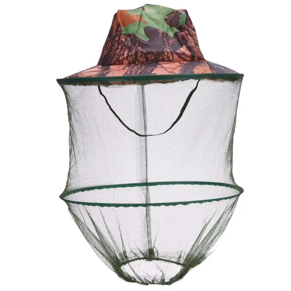 Sombrero de pesca de camuflaje para mantener los insectos, mosquitera, gorro de prevención, gorra de pesca de malla, sombrilla para exteriores, cubierta para el cuello solitario