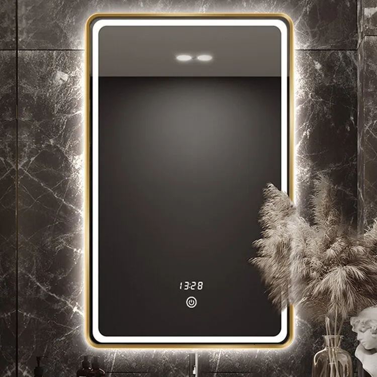 Smart mirror LED bathroom with lamp Wall-mounted square aluminum alloy washbasin Bathroom mirror