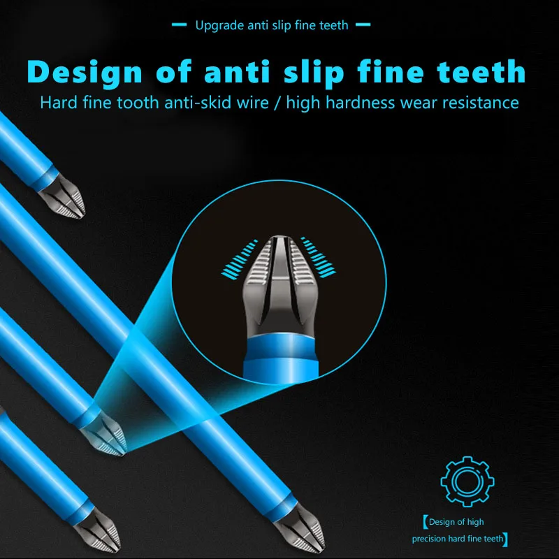 Non-Slip Cross Bit Drill Hex Shank Magnetic PH2 Long Reach Electric Screwdriver Batch Head Wind Impact Driver Bit Set Power Tool
