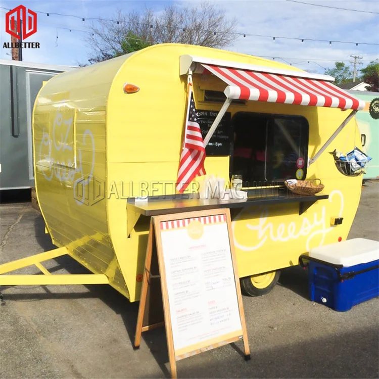 

Concession Fully Equipped Eating Carts Vintage Coffee Espresso Kiosk Ice Cream Coffee Cart Van Trailer Mobile Kitchen Food Truck