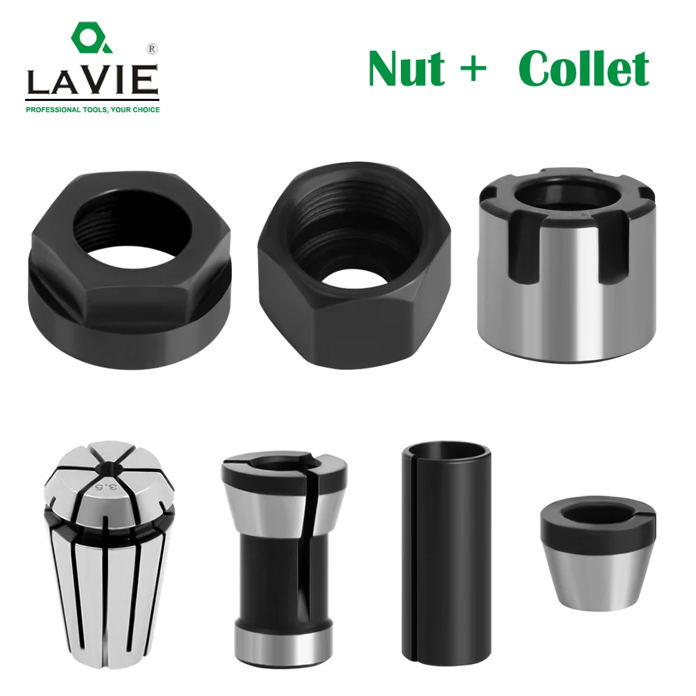 LAVIE Carving Machine Collet Trimming Machine Woodworking Accessories Adapter ER Clamp Nut -C NUT COLLET