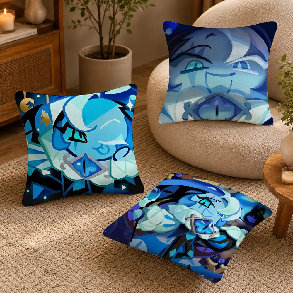 S-Shadow Milk Cookie Anime Cushion Cover Soft Short Plush Pillow Case Double Sided Print Washable Sofa Bed Home Decor Gift