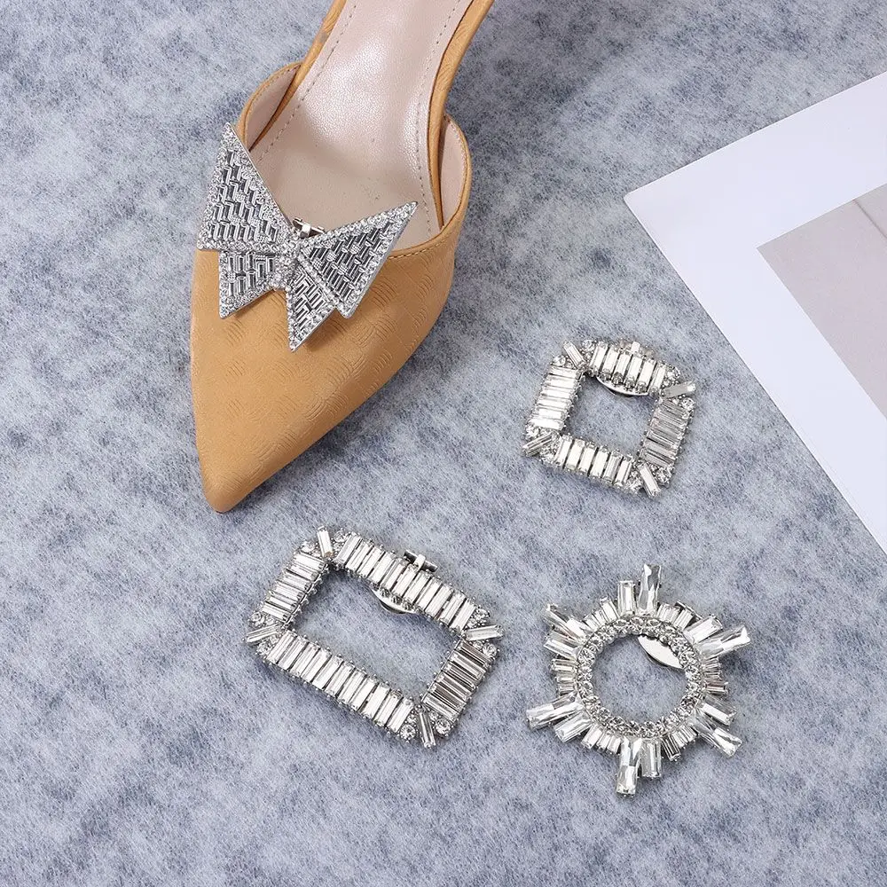 1PC Rhinestone Bride High Heel Butterfly Clamp Shoe Decorations Clip Shiny Clips Charm Buckle