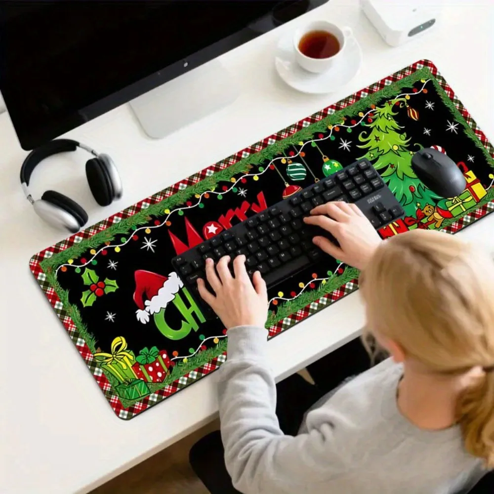 Weihnachtsthemen-Design, mit hochdichtem Basismaterial, Schreibtischzubehör-Schutz, einteiliges Mauspad