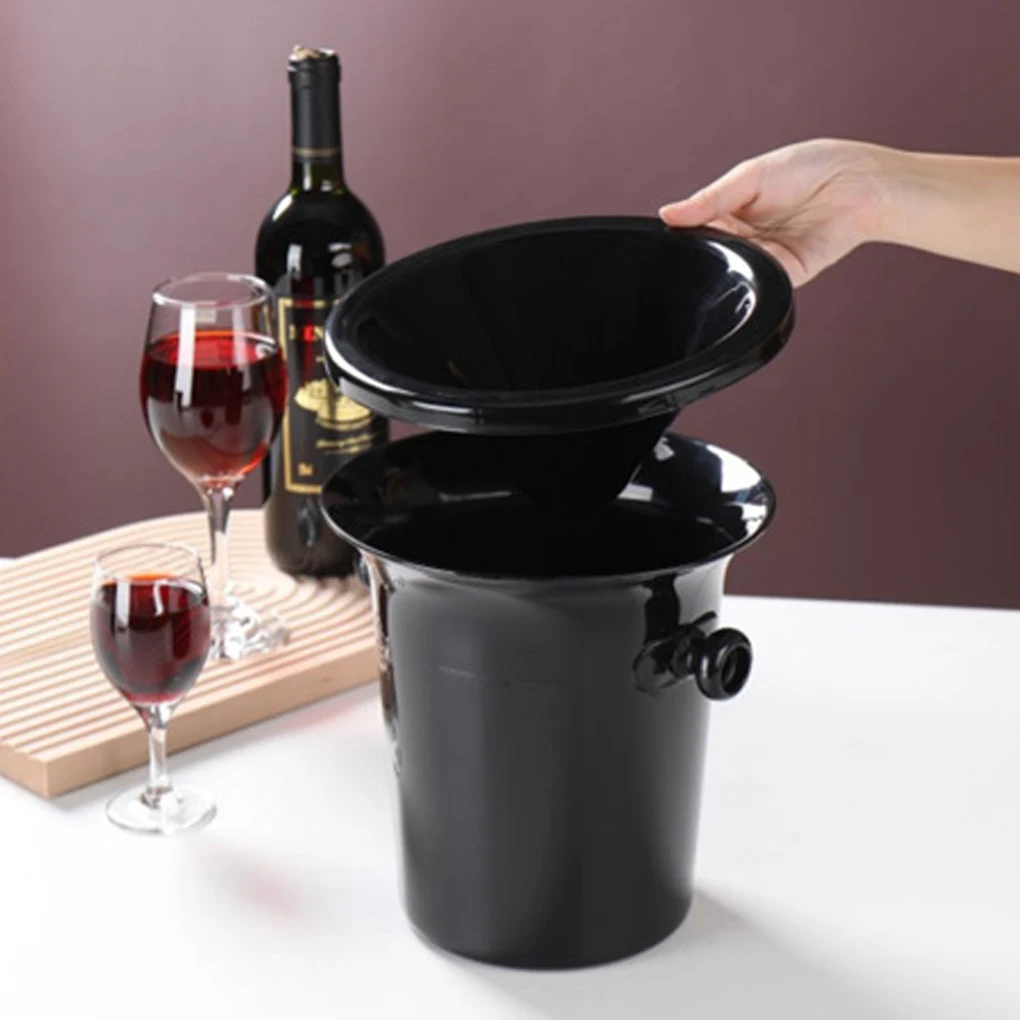 Picture 5: Black Sleek Wine Tasting Spittoon Set Elegant Wine Barrels Bucket For Parties And Cocktails