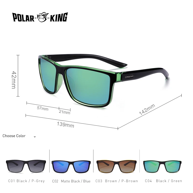 Polarking Brand New Polarized Sunglasses Transparent Frame Men Fashion Male Eyewear Sun Glasses Travel Fishing Oculos Shades